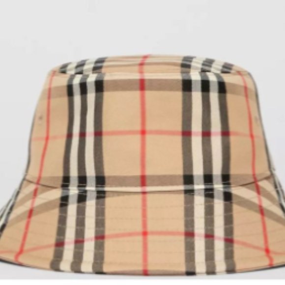 Summer grid pattern fisherman hat